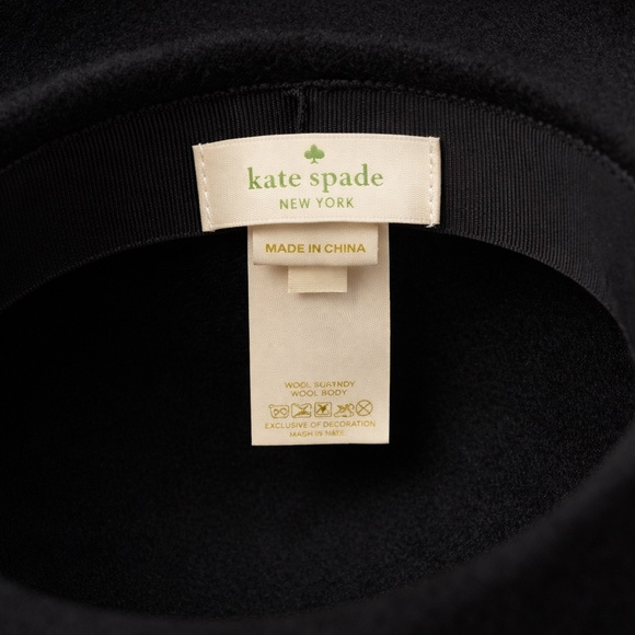 Kate Spade New York Black Wool Cloche Hat with Bow Vintage Inspired main image 4